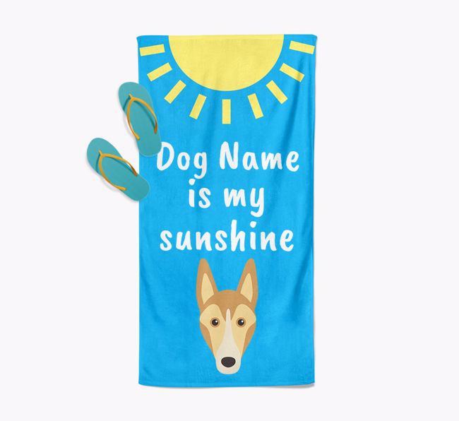 Personalised Pool Towel '{dogsName} is my Sunshine'